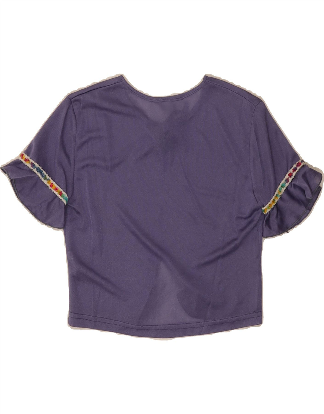 VINTAGE Womens Crop Blouse Top UK 8 Small Purple Vintage Vintage and Second-Hand Vintage from Messina Hembry 