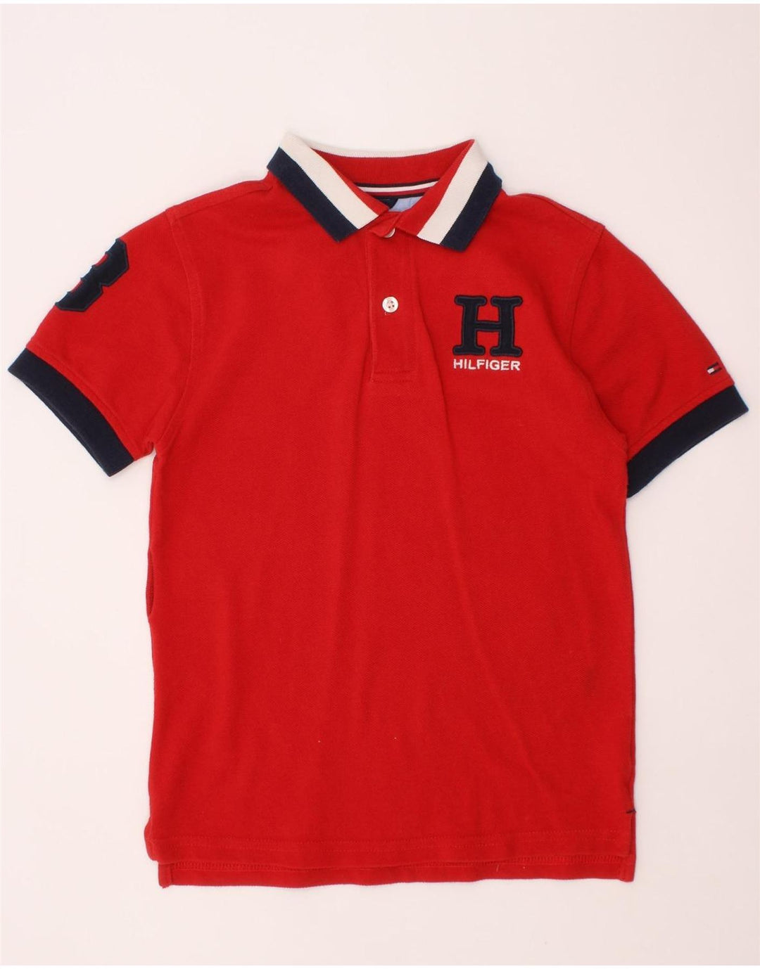 Chłopięca koszulka polo TOMMY HILFIGER z grafiką, 6-7 lat, czerwona, bawełniana