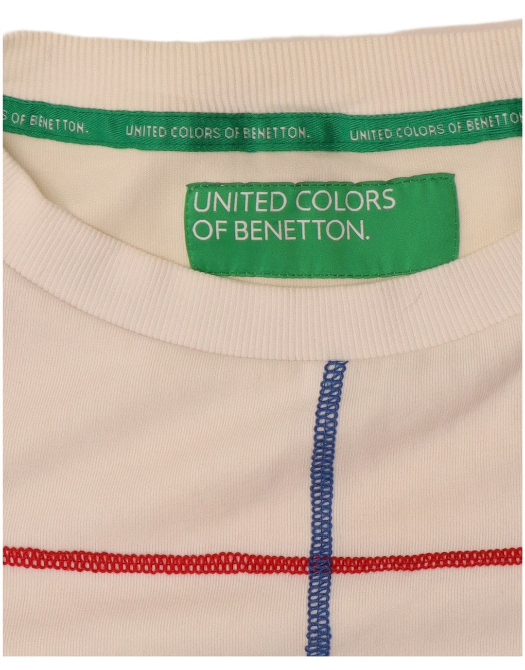 Damska bluza BENETTON Crop Sweat UK 10 w małe białe paski