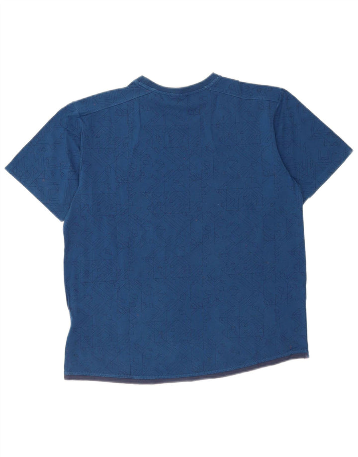 Męska koszulka Nike Air Graphic Top, średnia niebieska, geometryczna bawełna