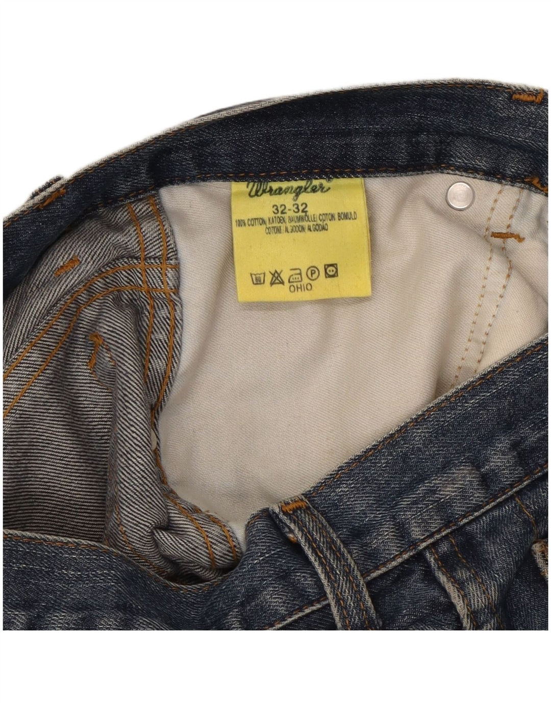 Męskie proste dżinsy Wrangler W32 L32 Granatowe, bawełniane