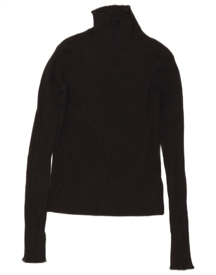 Damski sweter z golfem Zara UK 12 Średnia czarna wiskoza