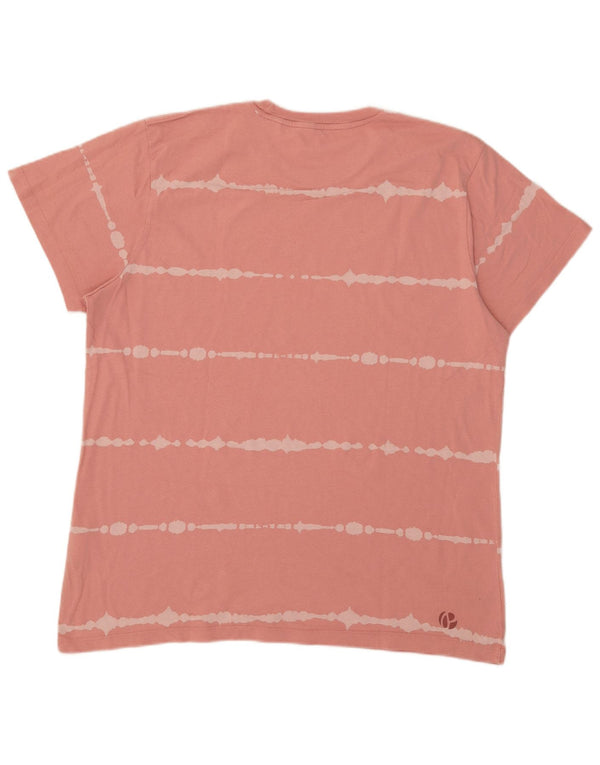 PEPE Jeans Męski t-shirt o regularnym kroju, XL, różowy, bawełniany w paski