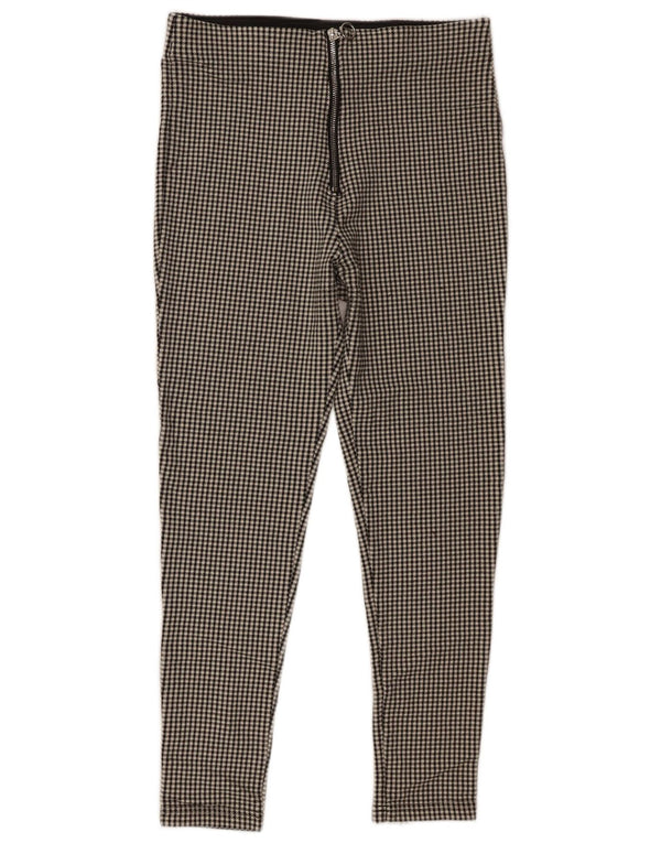 Damskie krótkie spodnie Zara z wysokim stanem, duże W30 L25, czarne pepitkę