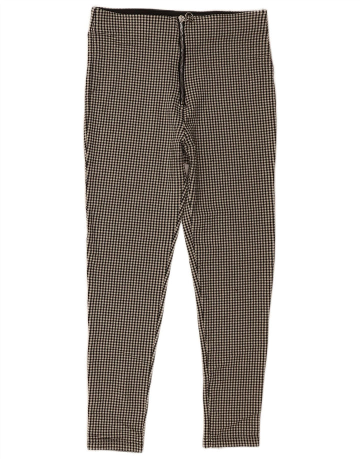 Damskie krótkie spodnie Zara z wysokim stanem, duże W30 L25, czarne pepitkę