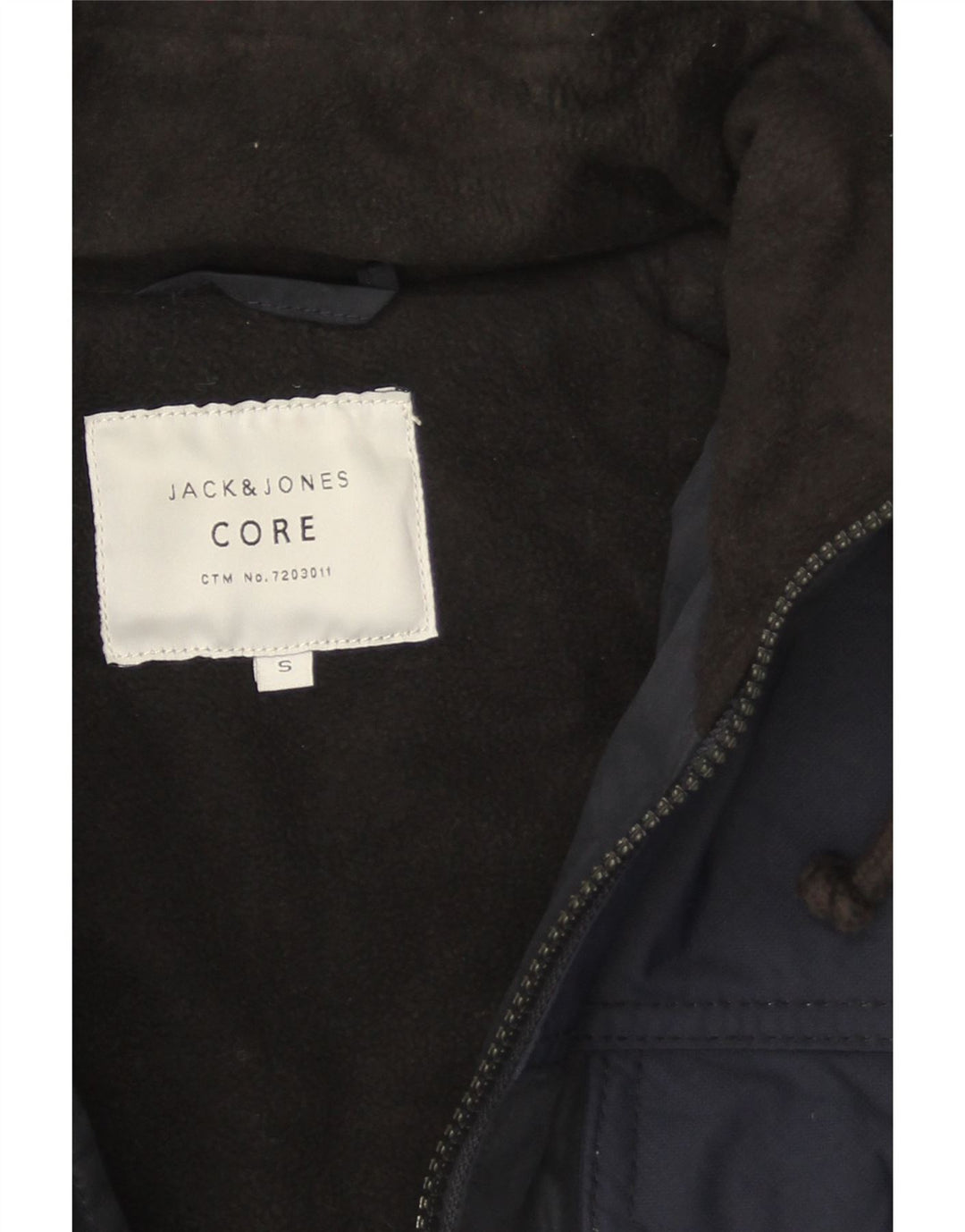 Męska kurtka z kapturem Jack & Jones UK 36, mała, granatowa, poliestrowa
