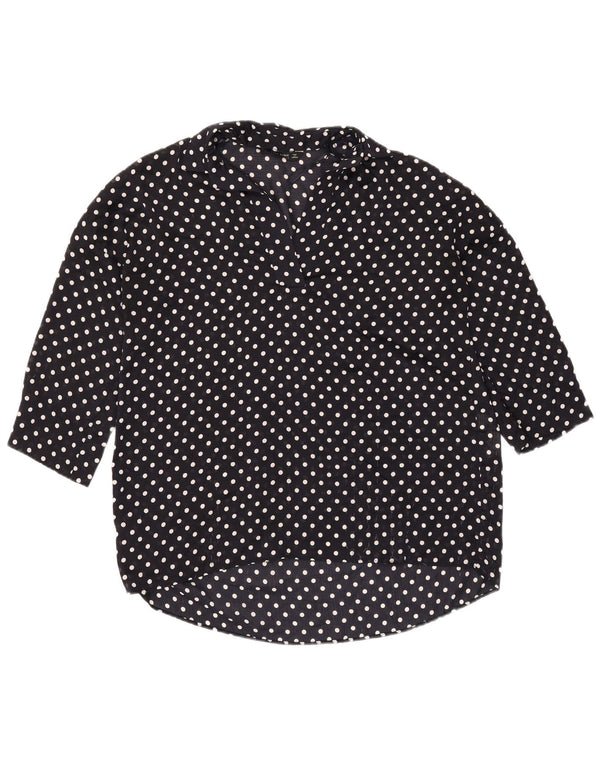Damska bluzka oversize z rękawem 3/4 Zara UK 6 XS Granatowa w kropki
