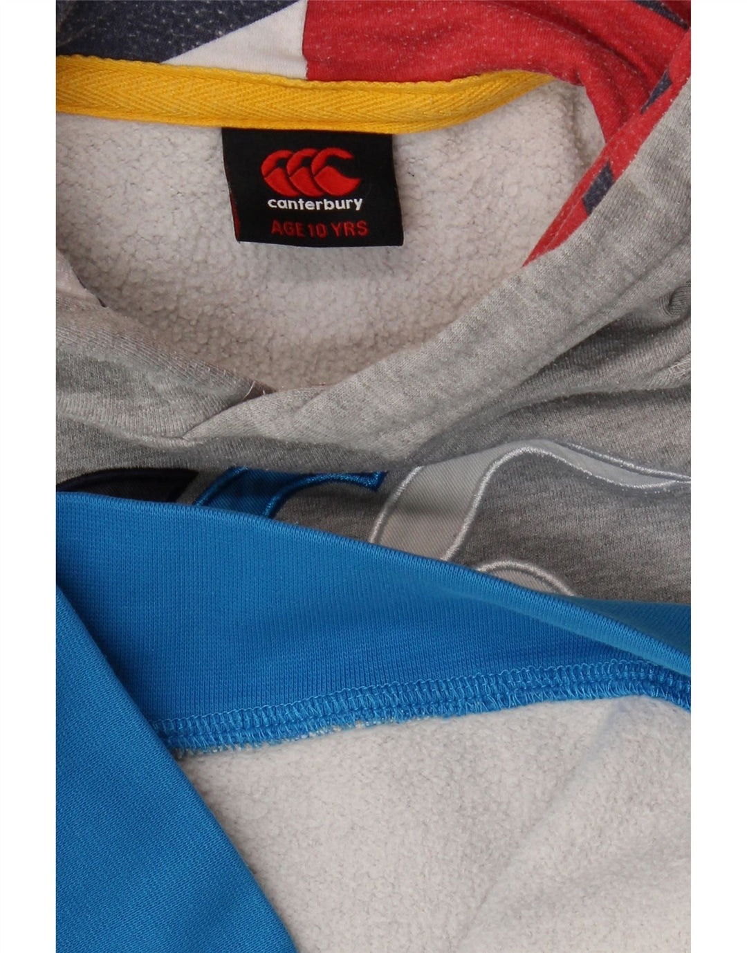 CANTERBURY Boys Graphic Hoodie Jumper 9-10 Years Grey Vintage Canterbury and Second-Hand Canterbury from Messina Hembry 