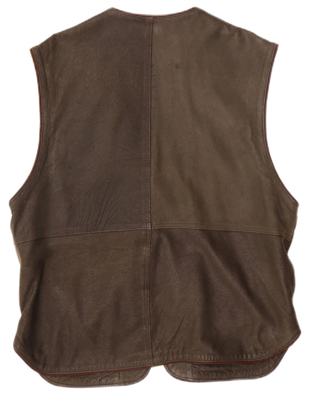 Vintage męska skórzana kamizelka narzędziowa IT 54 2XL Khaki