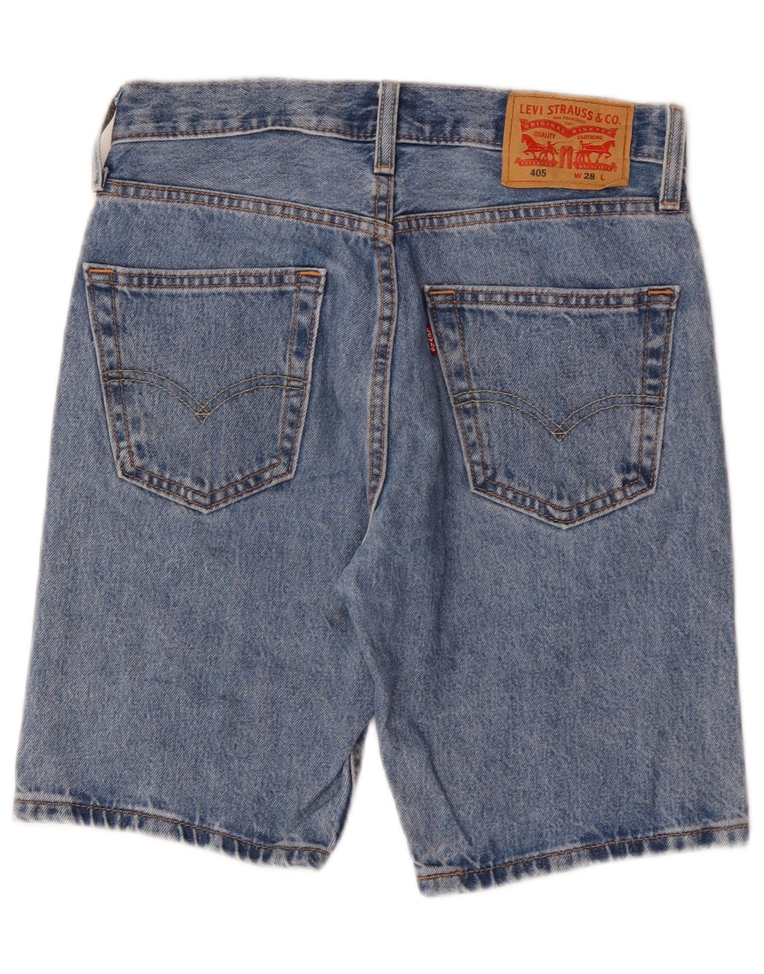 Męskie spodenki jeansowe Levi's 405 o standardowym kroju W28 Małe, niebieskie, bawełniane