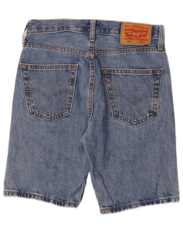 Męskie spodenki jeansowe Levi's 405 o standardowym kroju W28 Małe, niebieskie, bawełniane