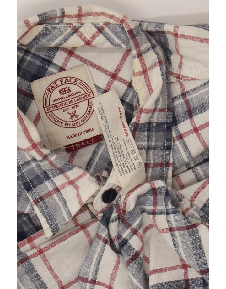 Koszula męska w kratkę Fat Face, mała, niebieska, bawełniana