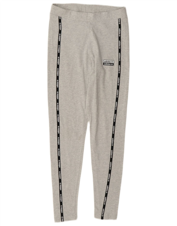 Damskie legginsy Adidas Graphic UK 12 Średnioszary, bawełniany blok kolorów