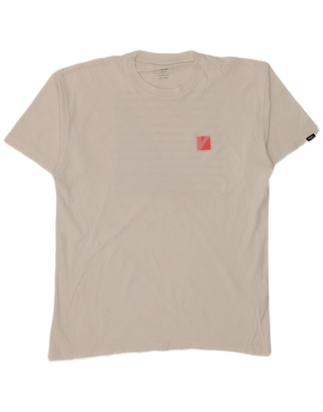Męski T-shirt Vans o klasycznym kroju z grafiką, średniej wielkości, biały, bawełniany