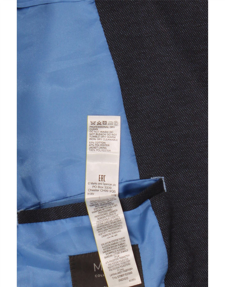 MARKS & SPENCER Męska marynarka slim fit zapinana na 2 guziki, UK 46 XL, granatowa