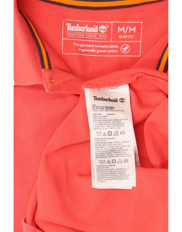 Męska koszulka polo Timberland Slim Fit, średnio różowa, bawełniana