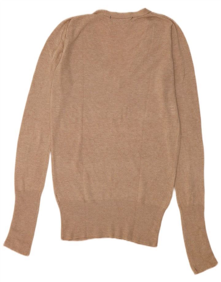 Sweter damski Zara z dekoltem w kształcie litery V, UK 10, mały beż