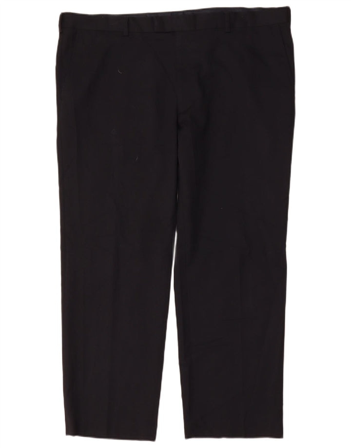 Męskie spodnie garniturowe Marks & Spencer Straight Regular W42 L29 Granatowe