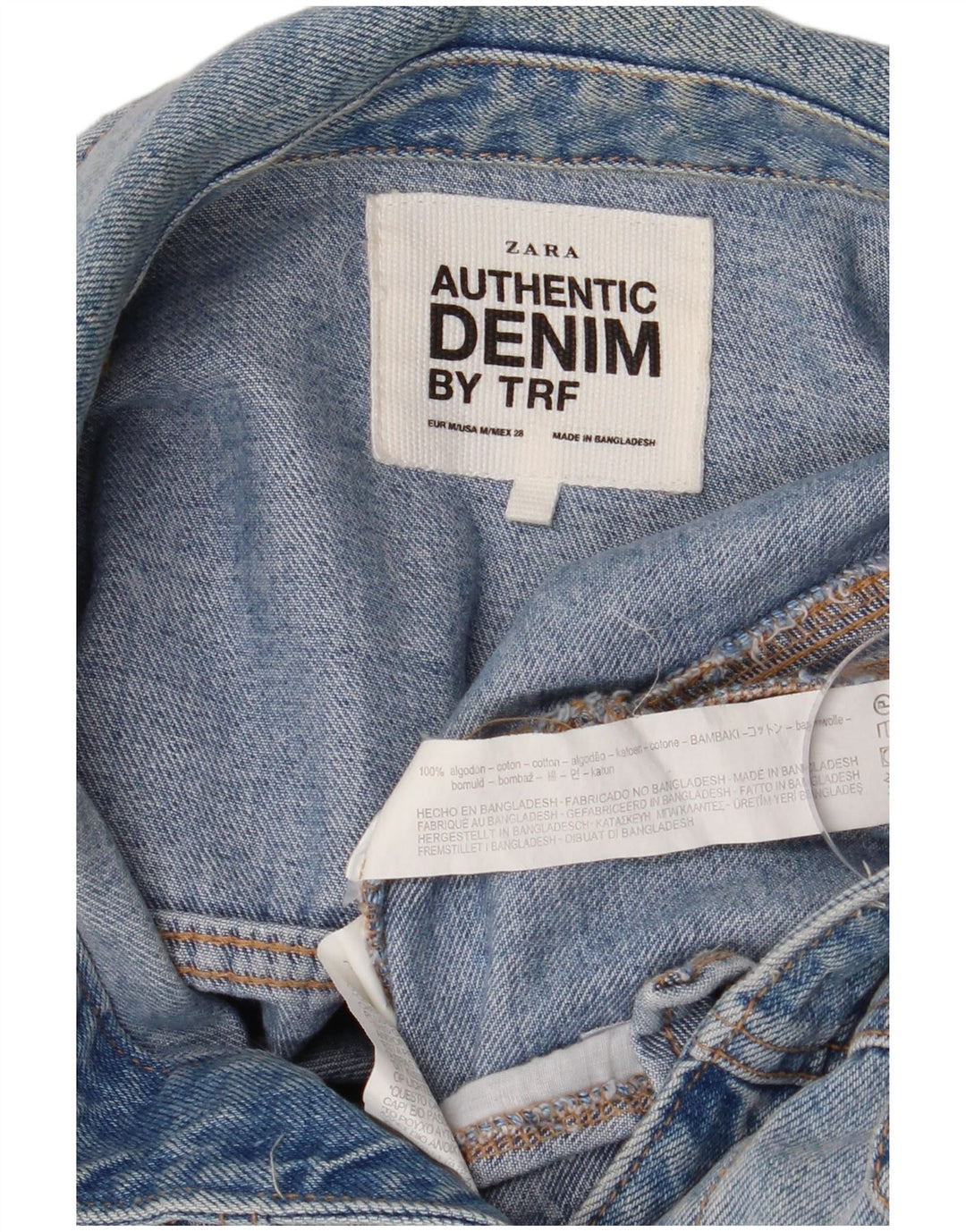 Damska kurtka dżinsowa ZARA Crop UK 14, duża, niebieska, bawełniana