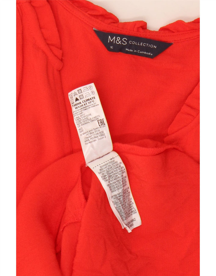 Marks & Spencer Damska sukienka oversize z długim rękawem, UK 16, duża czerwona