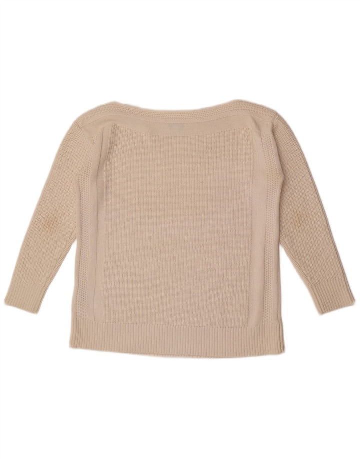 Damski sweter oversize Reiss z dekoltem w łódkę UK 10 Small White Wełna