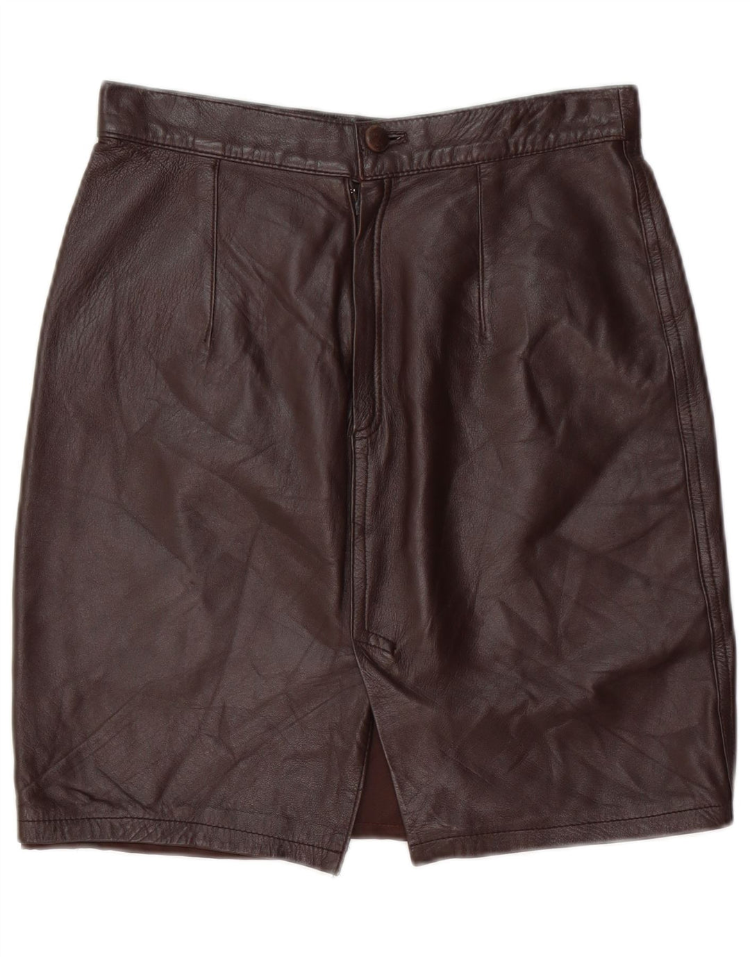 Damska spódnica skórzana VINTAGE IT 44 Medium W28 Brązowa skóra