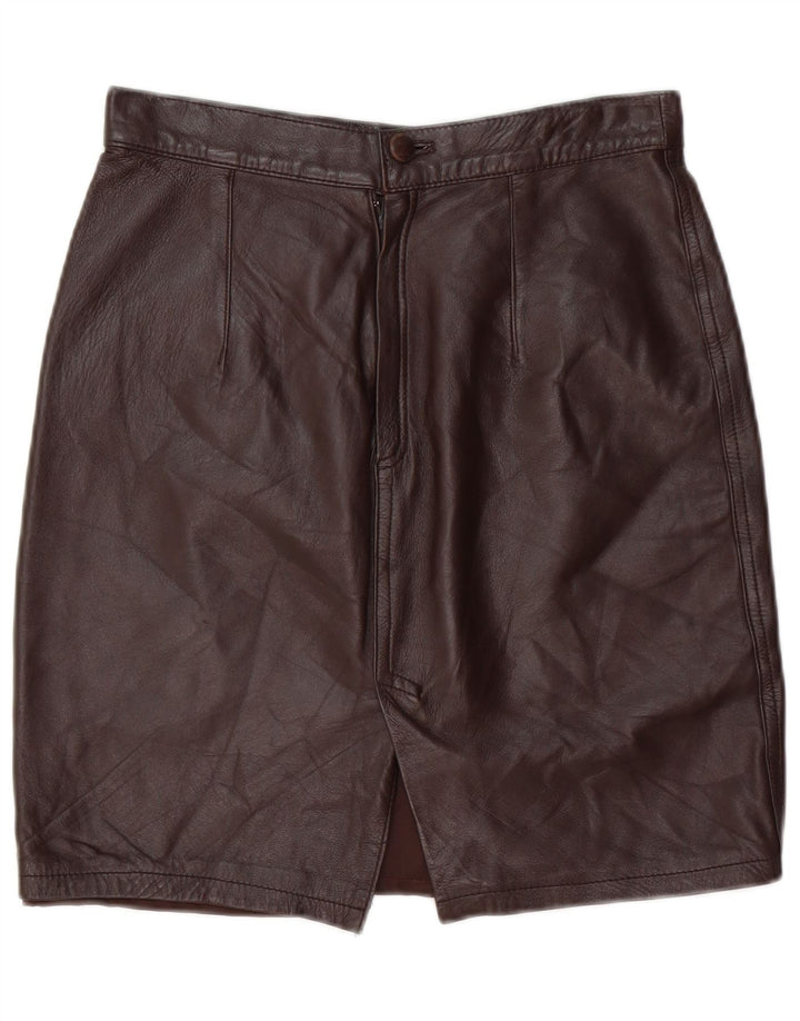 Damska spódnica skórzana VINTAGE IT 44 Medium W28 Brązowa skóra