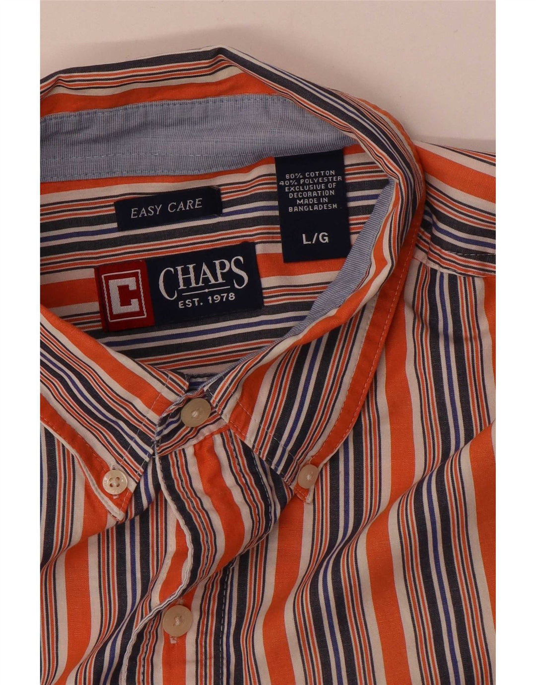Koszula męska Chaps Easy Fit, duża, bawełniana w pomarańczowe paski