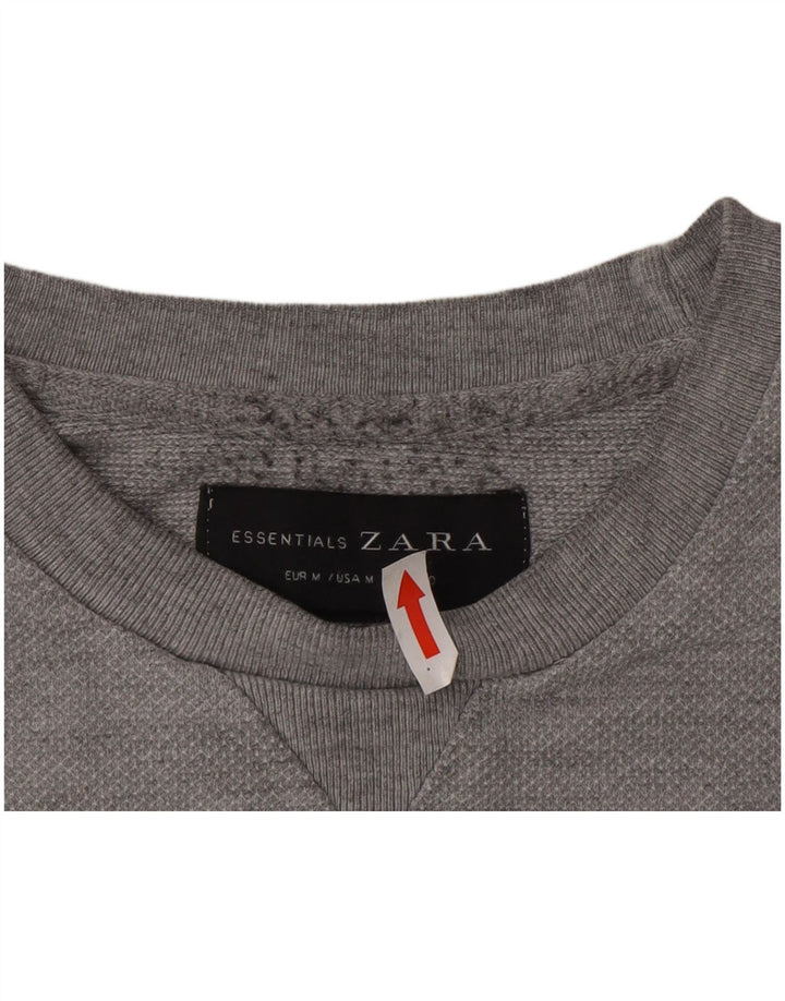Męski sweter Zara, średnioszary, bawełniany