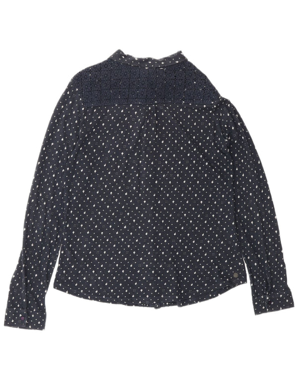 Damska bluzka koszulowa FAT FACE UK 12 Średni granatowy, bawełniany w kwiaty