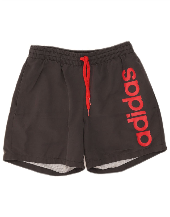 Męskie spodenki sportowe Adidas Climalite Graphic, małe, szare, z poliestru