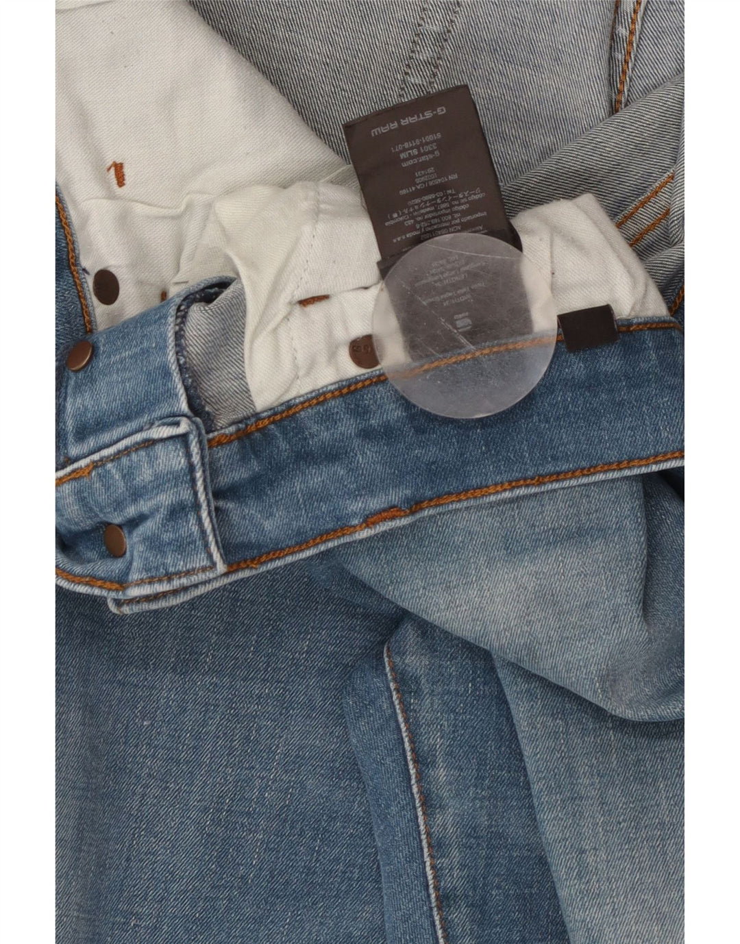 G-STAR Męskie 3301 Slim Jeans W34 L34 Niebieska bawełna