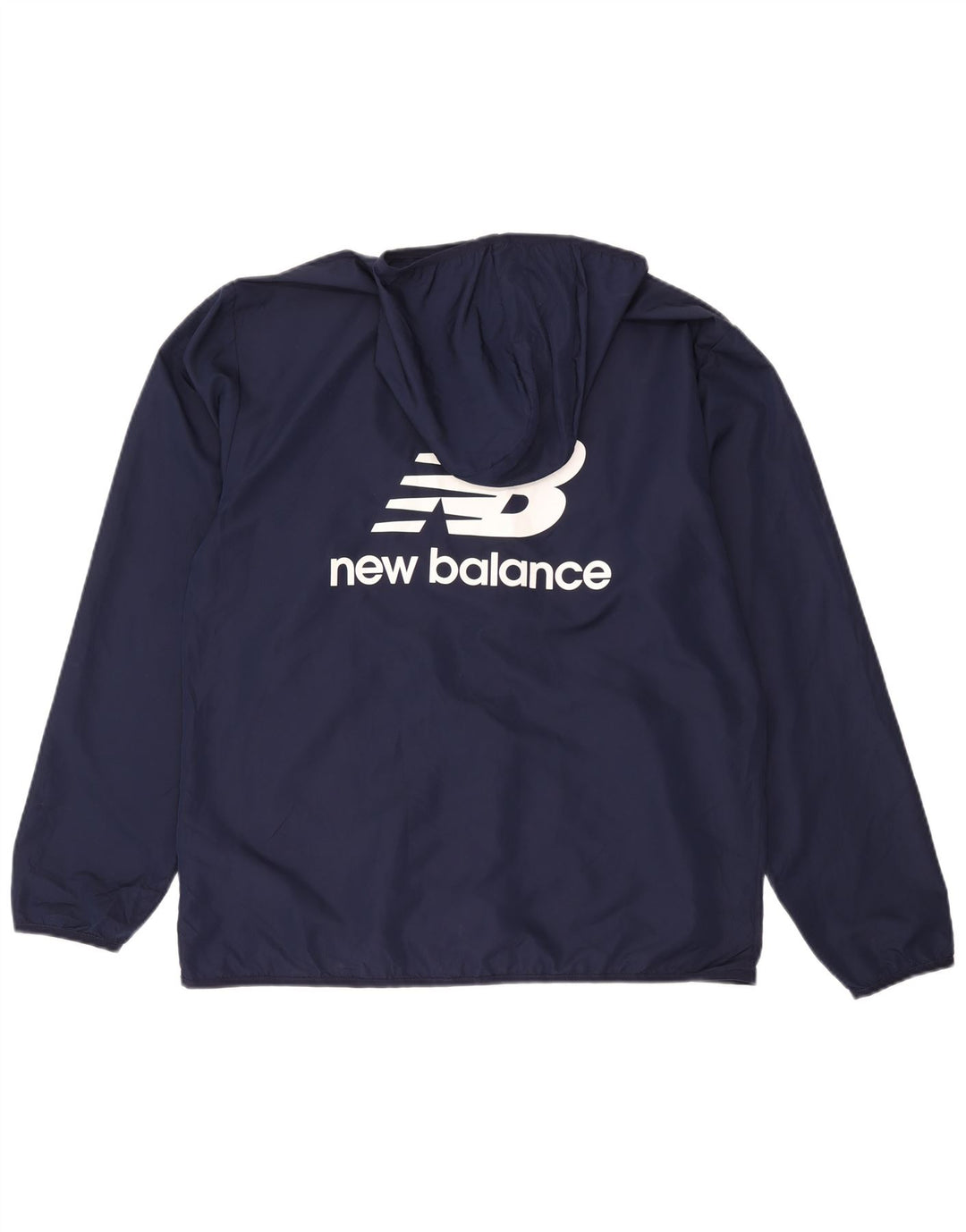 Męska kurtka przeciwdeszczowa New Balance z kapturem i dużym granatowym poliestrem