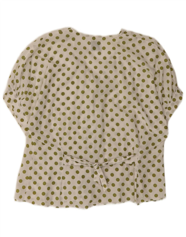 Damska bluzka z krótkim rękawem Benetton IT 44 Średniobiała w kropki