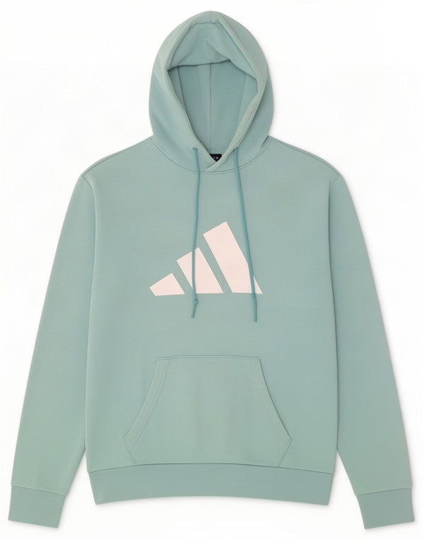Męska bluza z kapturem Adidas Graphic, średnia niebieska, bawełniana