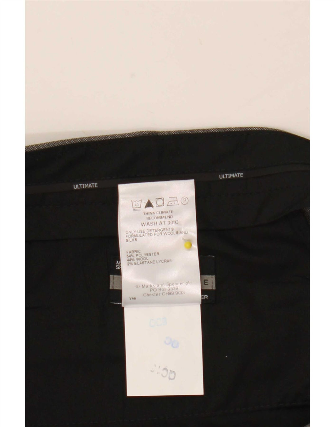 Męskie spodnie garniturowe Marks & Spencer Ultimate Pegged W38 L31 Szary poliester