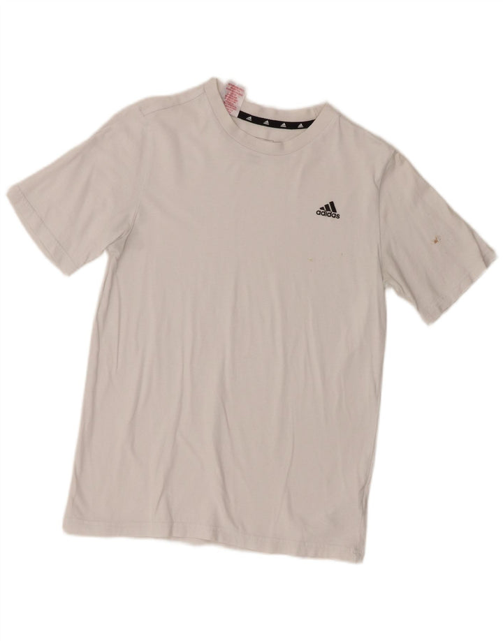 Adidas Chłopięcy T-shirt Top 13-14 Lat Biała Bawełna