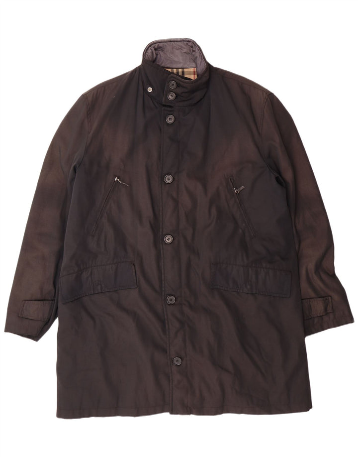 Płaszcz męski BURBERRY UK 40, duży, czarny, klasyczny, poliamidowy