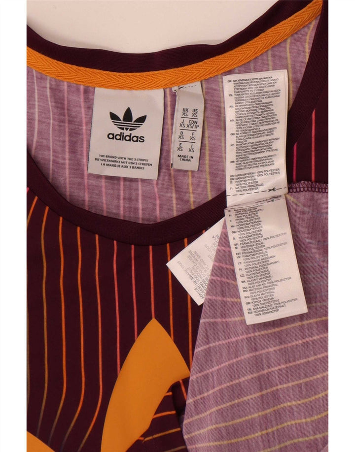 Adidas Męska kamizelka graficzna Top XS Burgundowy poliester w paski
