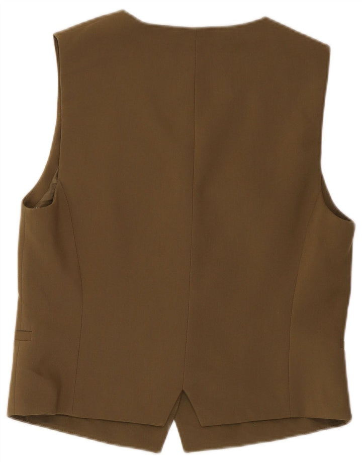 Damska krótka kamizelka Zara UK 12, średni khaki, poliester