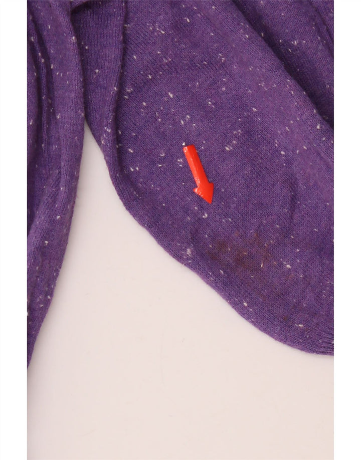 Męski sweter Superdry z dekoltem w kształcie litery V, średniofioletowy, bawełniany w cętki