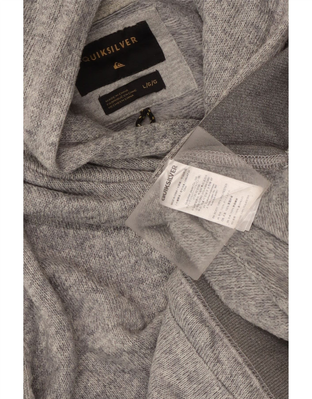 Męski sweter z kapturem Quiksilver, duży, szary, kolorowy poliester