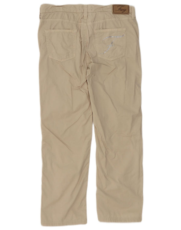 Fay Womens Straight Casual Trousers W28 L26 Beige Cotton