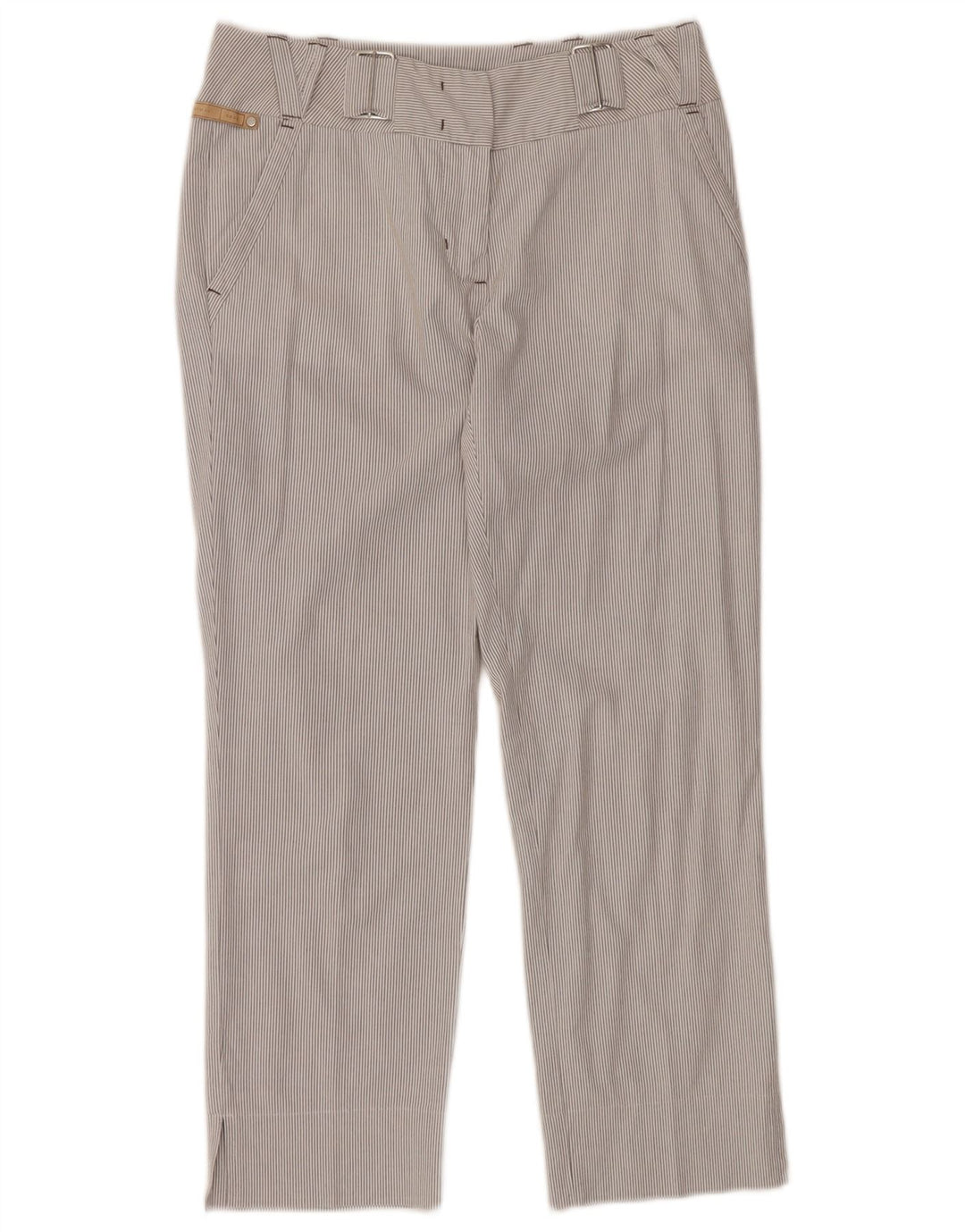 Spodnie damskie SPORTMAX UK 8 Small W28 L25 Szare prążki