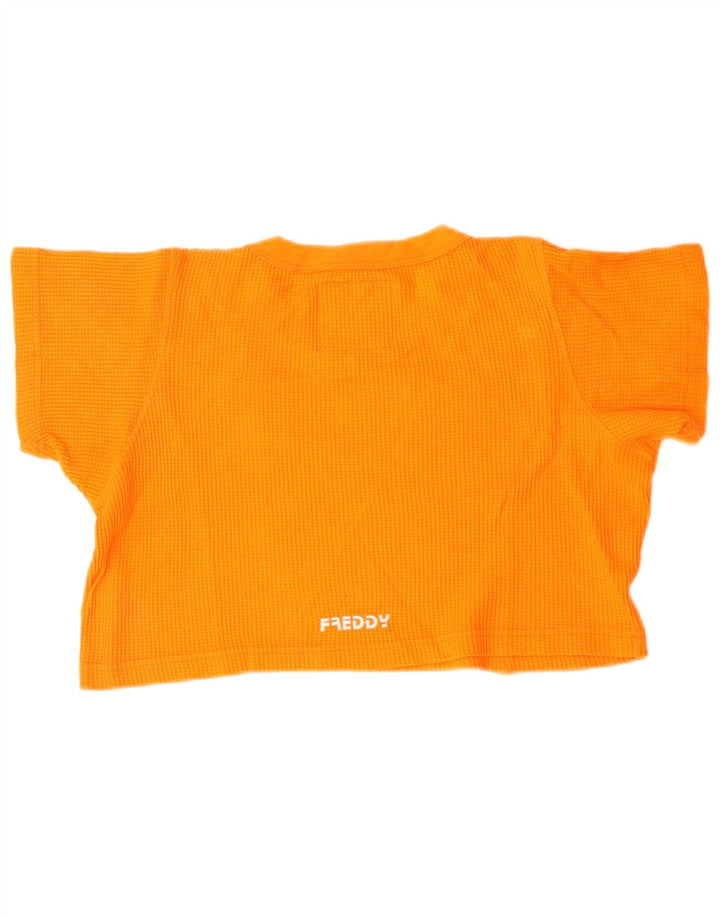 Damska koszulka typu Crop Top FREDDY UK 16, duża pomarańczowa
