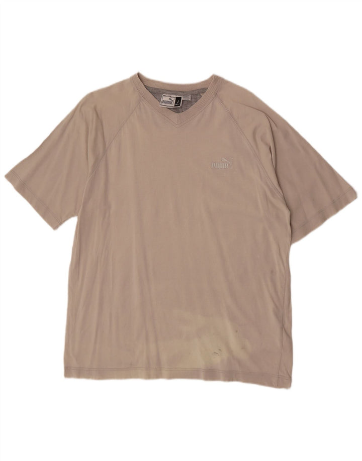 T-shirt męski Puma, mały, szary, bawełniany