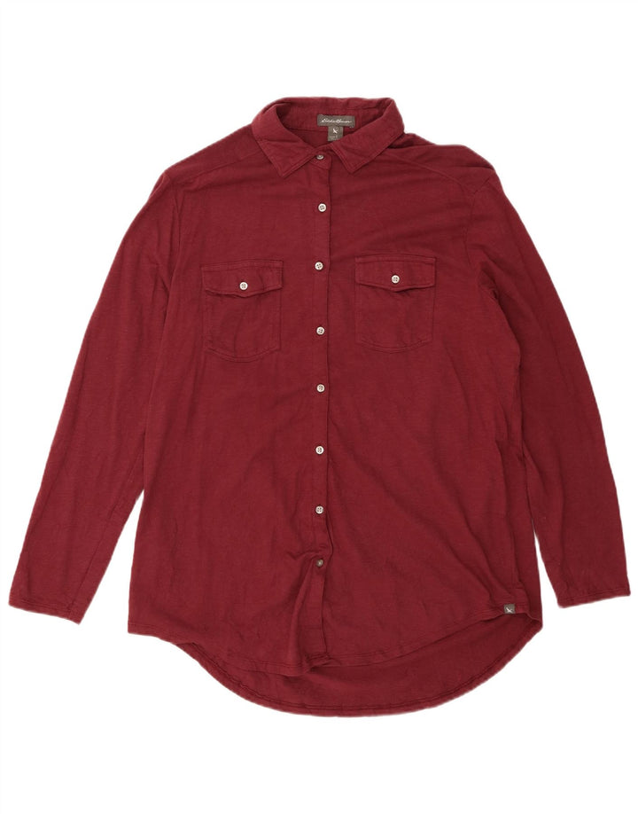 Koszula damska EDDIE BAUER UK 16, duża, bordowa, bawełniana