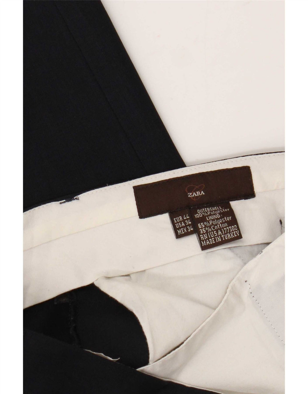 Męskie proste spodnie garniturowe Zara EU 44 Large W34 L29 Granatowy poliester