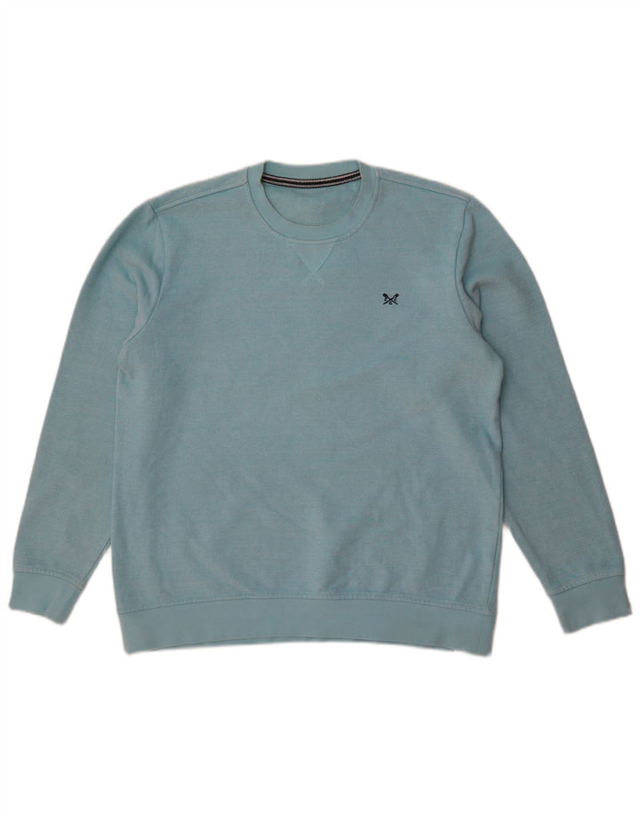 Crew Clothing Męska bluza sweterkowa Średni niebieski bawełniany