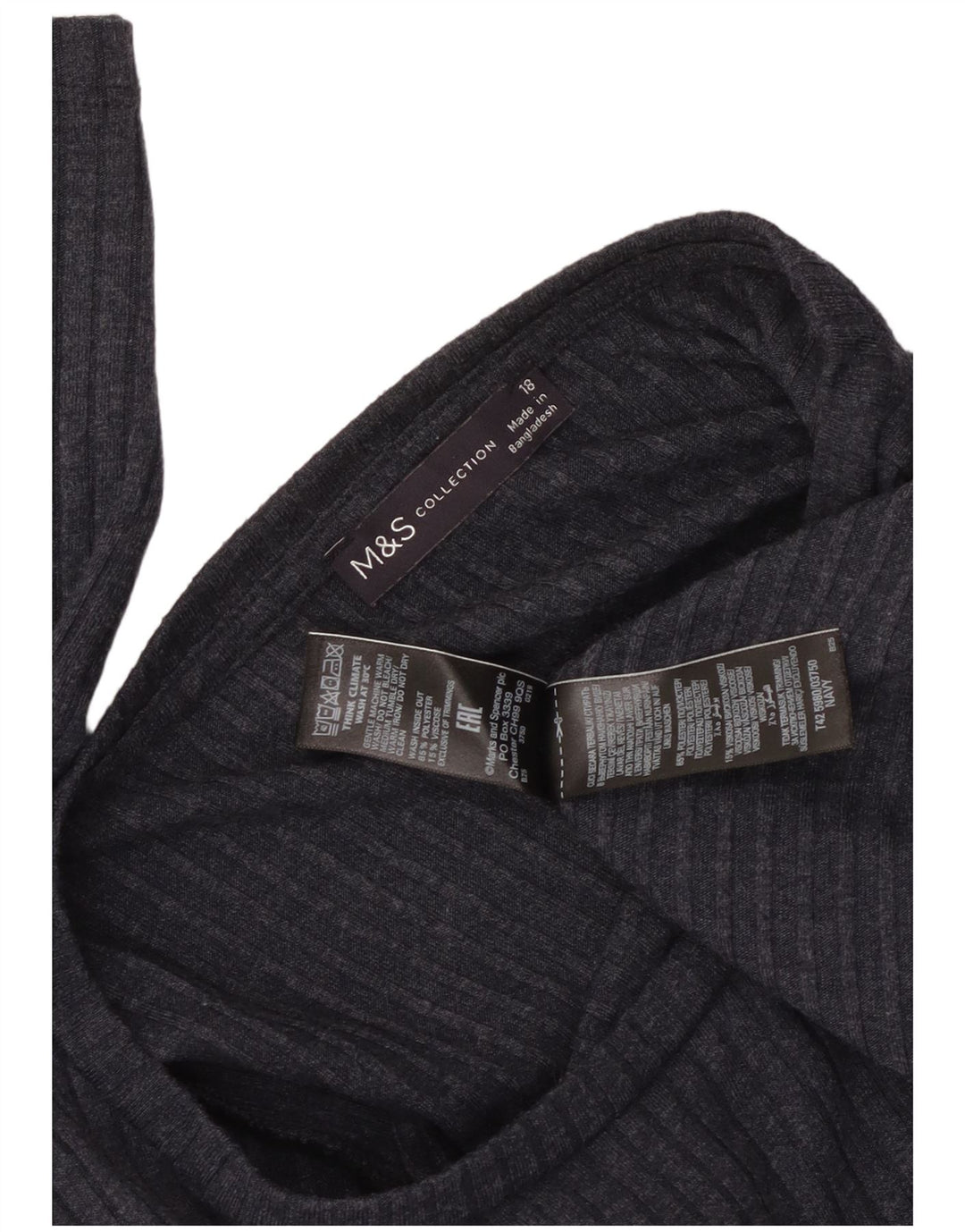 Marks & Spencer Damska sukienka sweterkowa UK 18 XL Granatowy poliester
